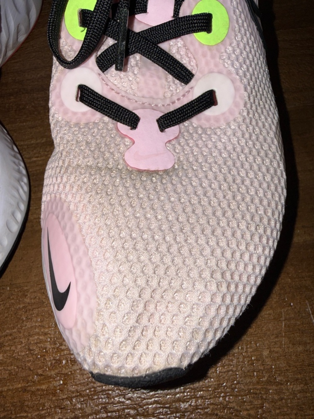 Nike Pink Mesh Running Sneakers with Neon Green Accents - Picture 4 of 10